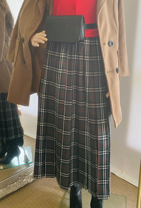 Non-Brand Grey Plaid Gartered Skirt