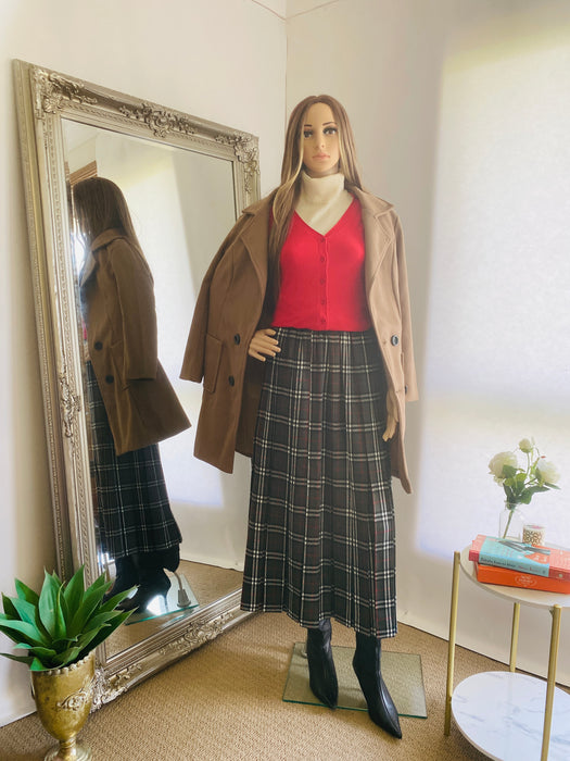 Non-Brand Grey Plaid Gartered Skirt