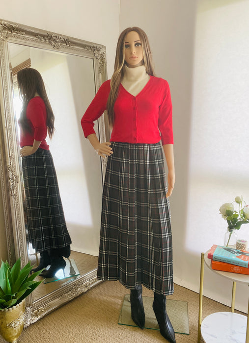 Non-Brand Grey Plaid Gartered Skirt