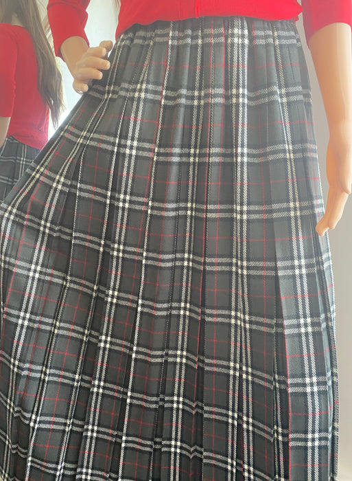 Non-Brand Grey Plaid Gartered Skirt