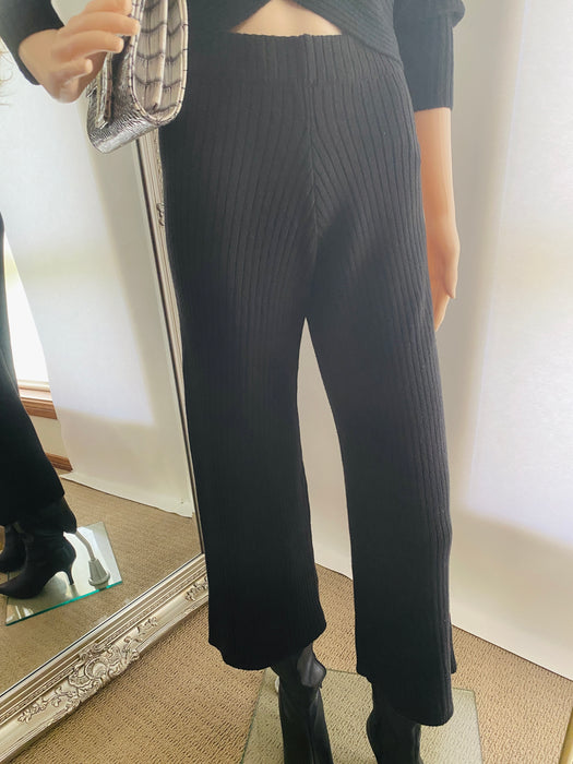 GRL Knitted Black Top/Pant Set