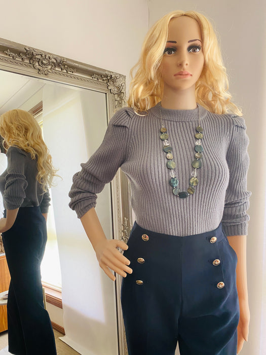 GRL Blueish Grey Knitted Top