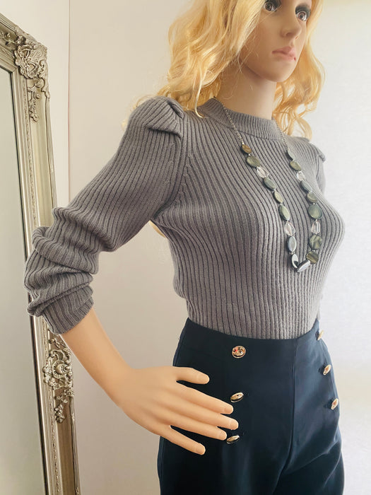 GRL Blueish Grey Knitted Top