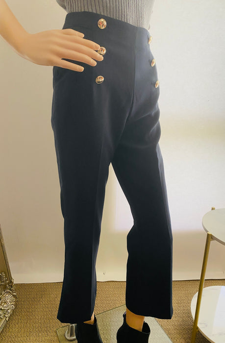 H&M Navy High Waist Bootcut Pant