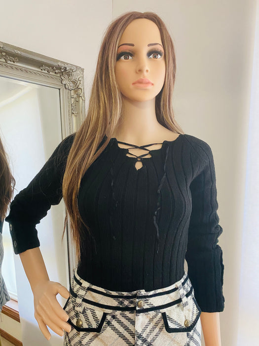 Vicky Couture Black Knit Top