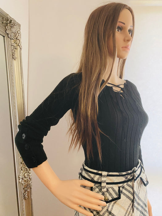 Vicky Couture Black Knit Top