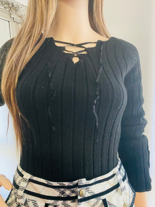 Vicky Couture Black Knit Top