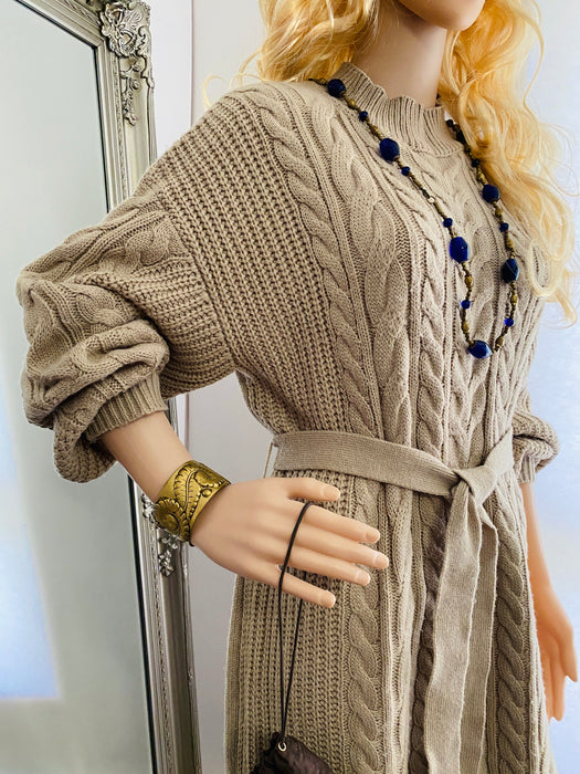 Asknows Cable Knit Oversized Long Dress