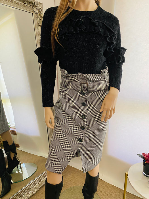 H&M Long Pencil Chequered Skirt