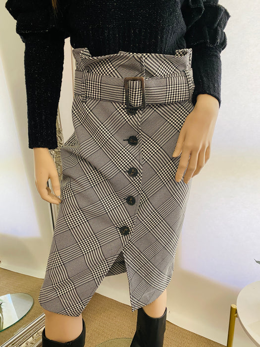 H&M Long Pencil Chequered Skirt