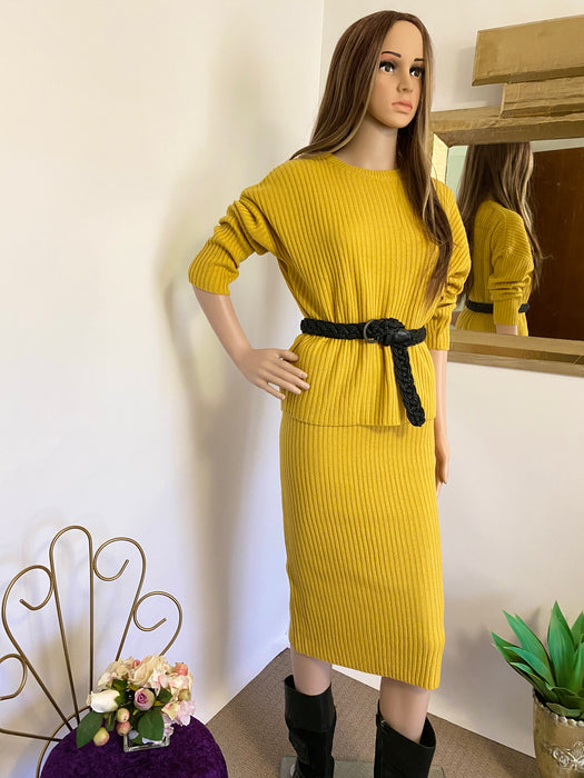 Park Girl Knitted Mustard Set