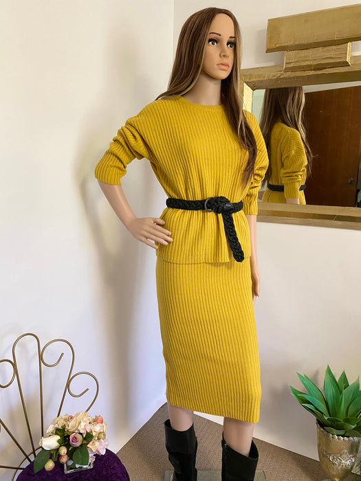 Park Girl Knitted Mustard Set