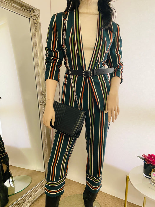 Zara Woman Striped Blazer Pant Set