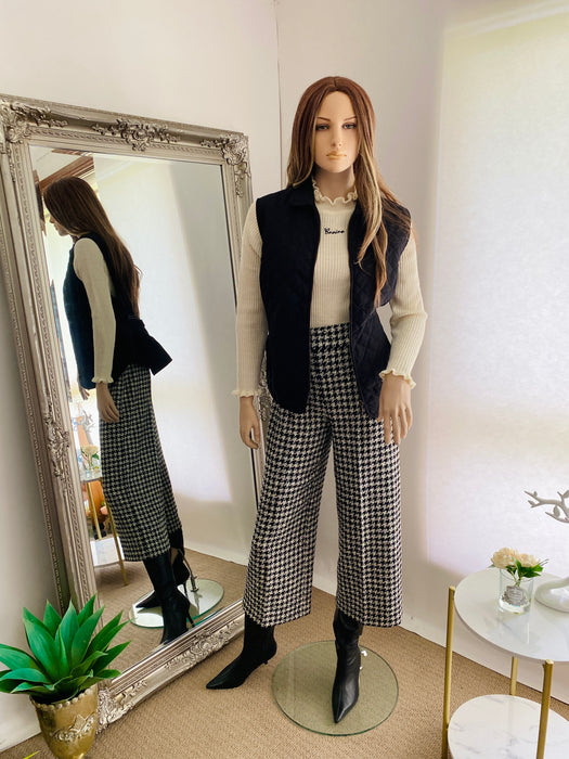 Zara Black & White Houndstooth Pant