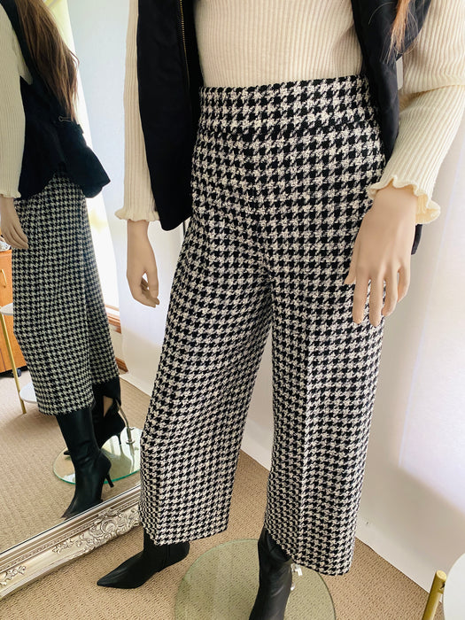 Zara Black & White Houndstooth Pant