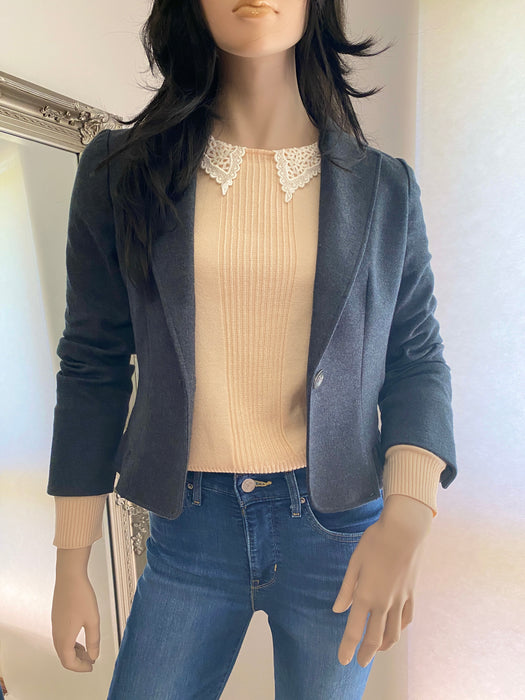 Natural Beauty Dark Grey Crop Blazer