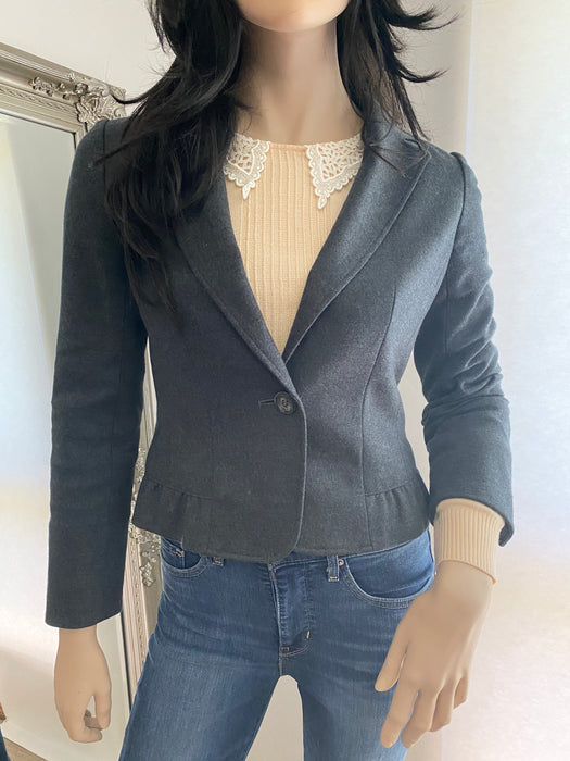 Natural Beauty Dark Grey Crop Blazer