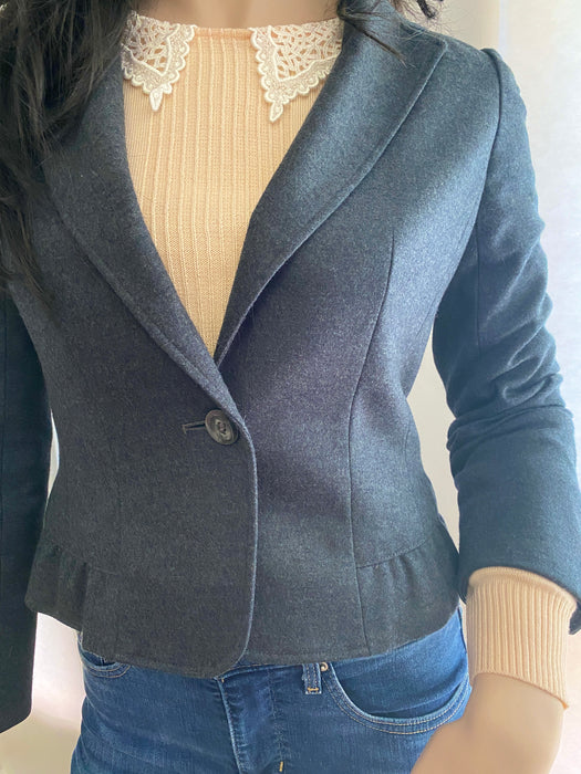 Natural Beauty Dark Grey Crop Blazer