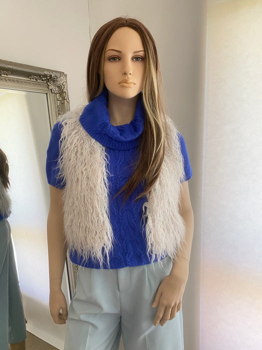 Cecil Mcbee White Fur Vest