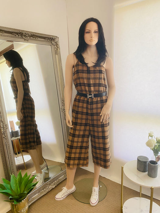 Hudson Honey Plaid Jumpsuit