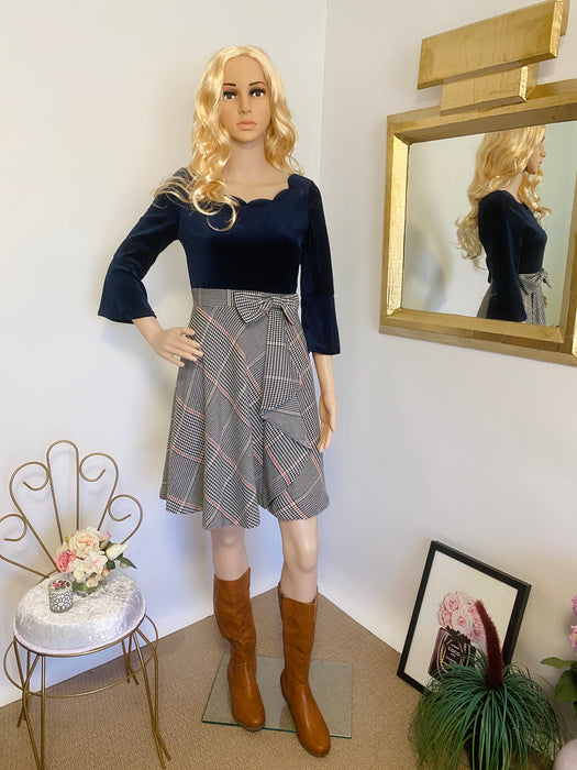 Cecil Mcbee Velvet and Tweed Dress