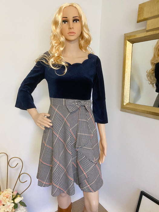 Cecil Mcbee Velvet and Tweed Dress