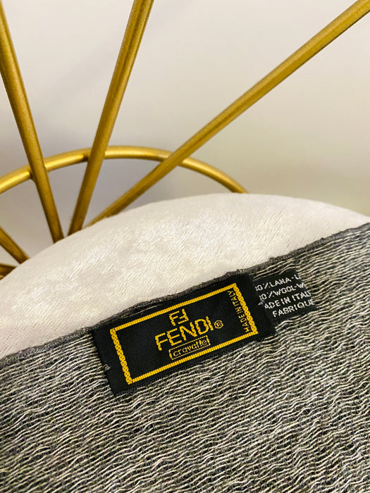 Fendi Dark Grey Lambswool Scarf